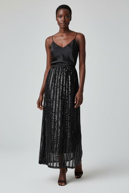 Jupe Longue Paillette Femme