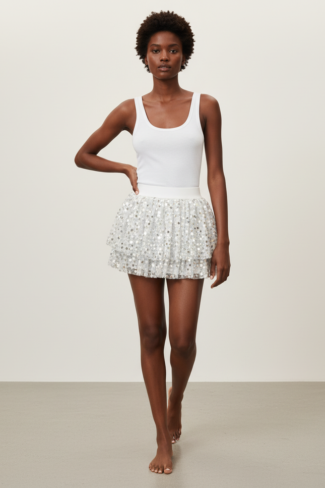 Jupes de fête pour femme | Paillettes, métallisé, tulle et satin | France Jupes de fête pour femme | Paillettes, métallisé, tulle et satin | France