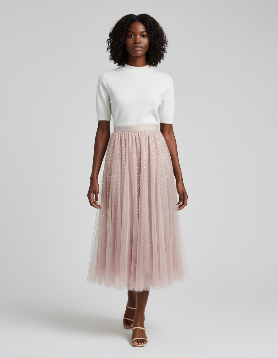 Jupe Longue Tulle Paillette