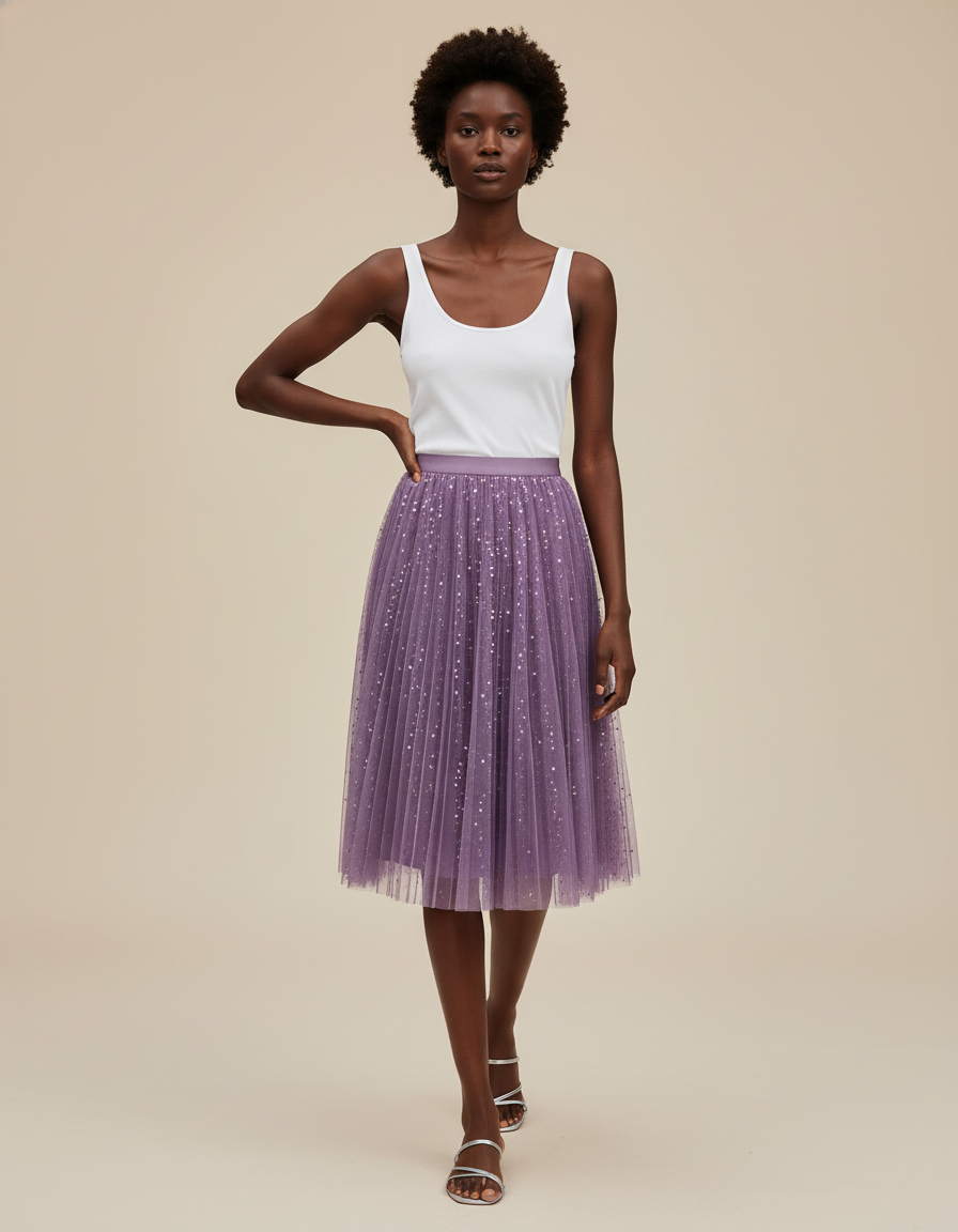 Jupe Transparente Paillette