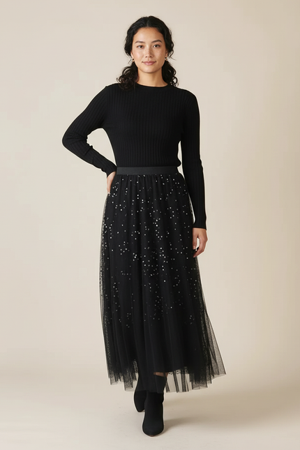 Jupe Tulle Noir Pailleté