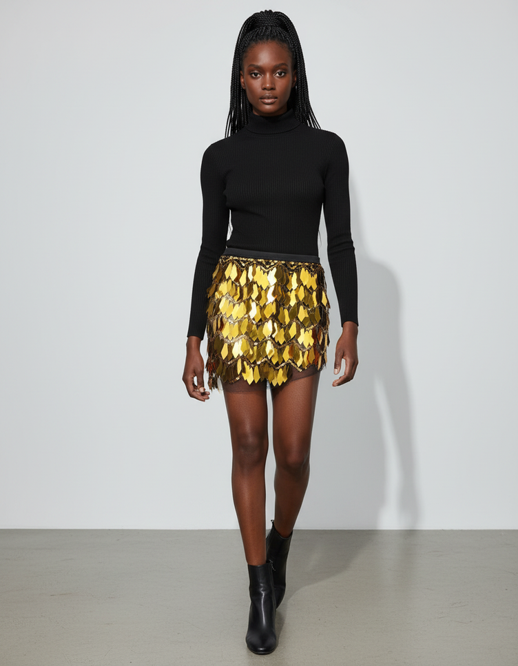 Jupe A Frange Paillette