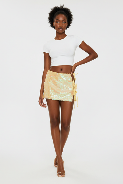 Jupe Paillette Mini Fendue Chic