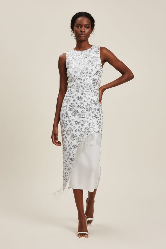 Jupe Paillette Franges Motif Élégante