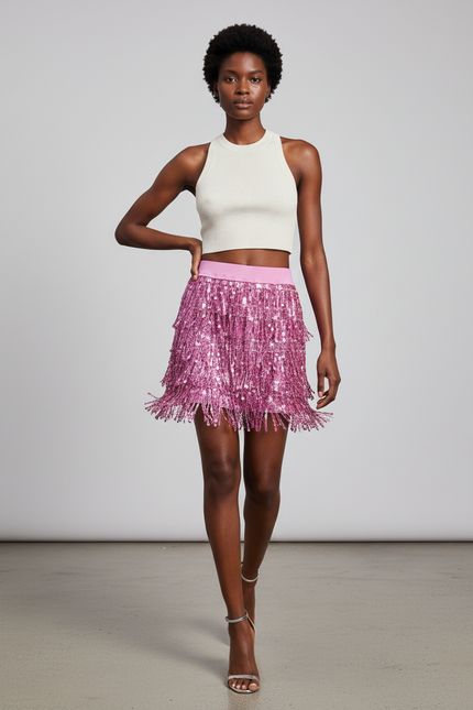 Jupe Paillettes Rose