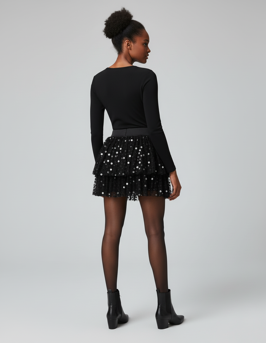 Jupe Paillettes Noires
