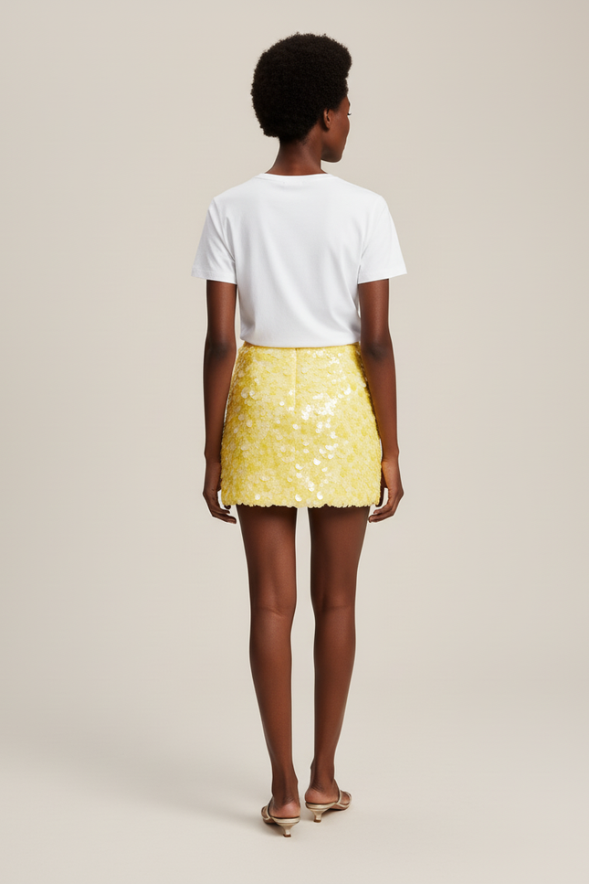 Jupe Paillette Jaune