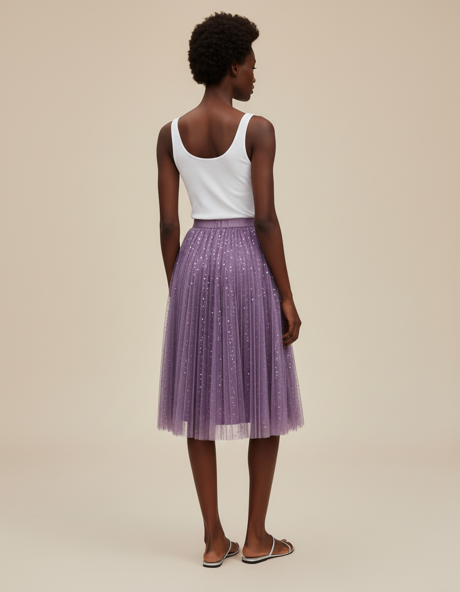 Jupe Transparente Paillette