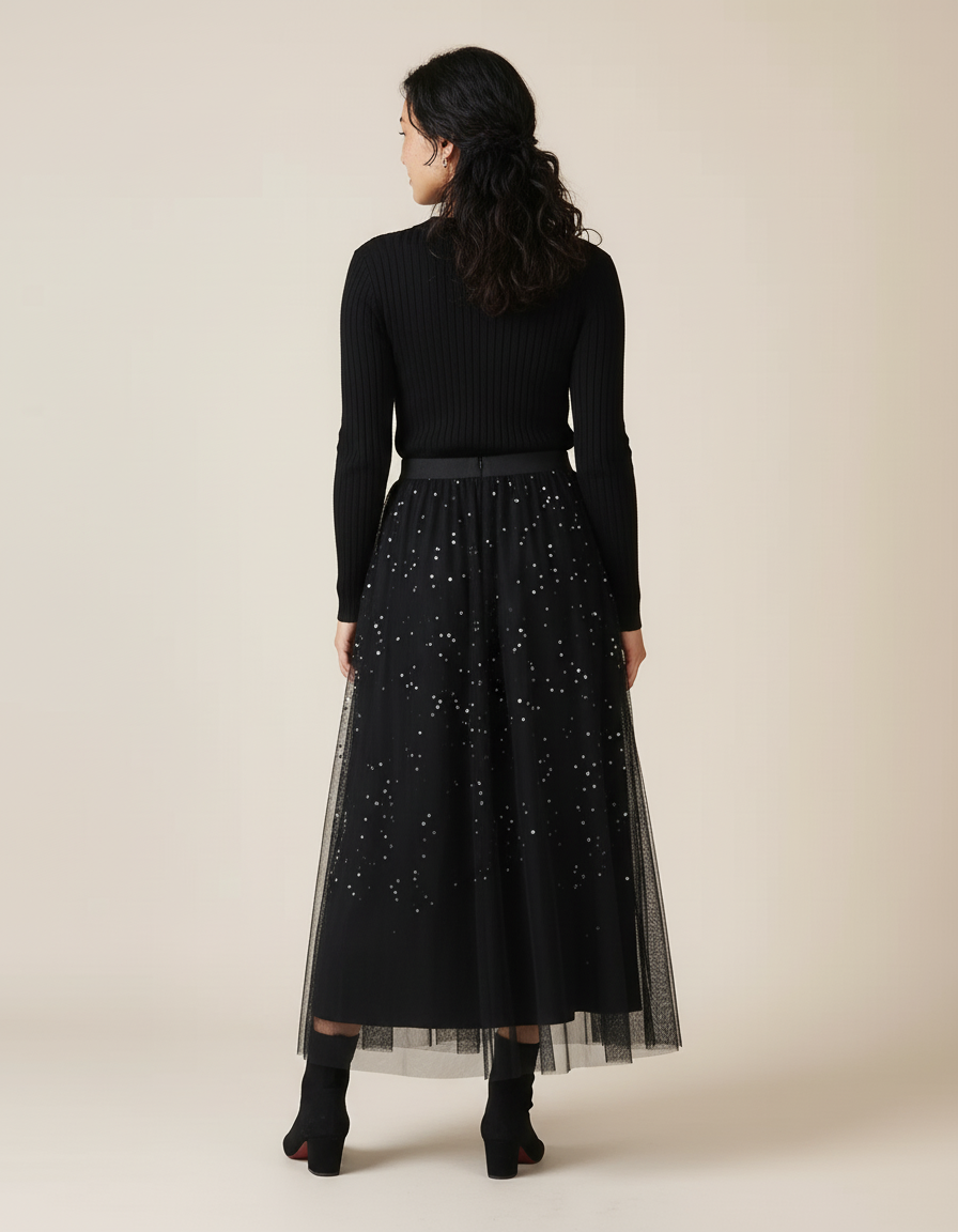 Jupe Tulle Noir Pailleté