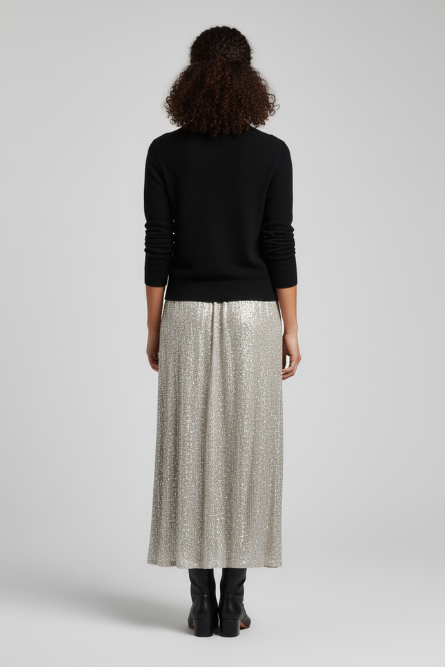 Jupe Paillette Longue Dorée Élégante