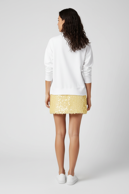 Jupe Paillette Jaune Mini Brillante