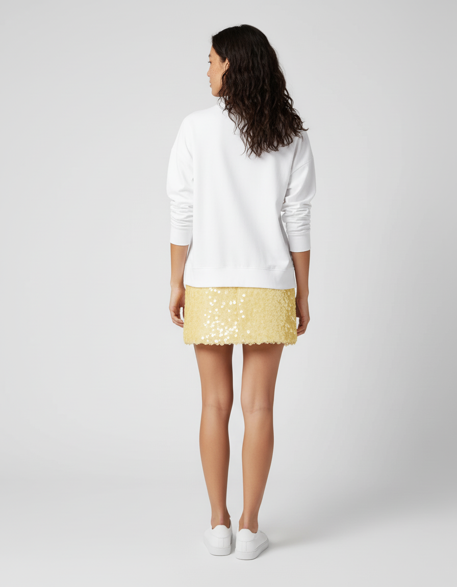 Jupe Paillette Jaune Mini Brillante