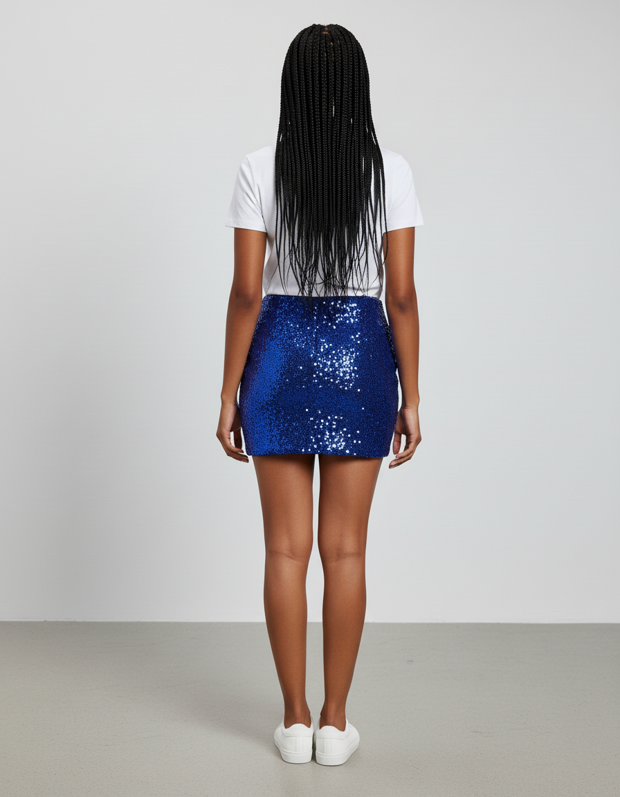 Jupe Paillette Bleue Mini Chic