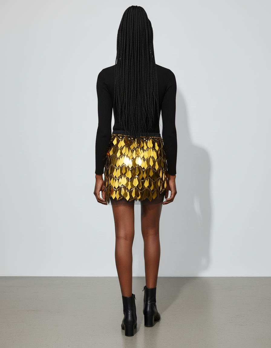 Jupe A Frange Paillette