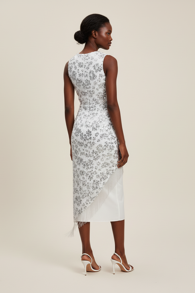 Jupe Paillette Franges Motif Élégante