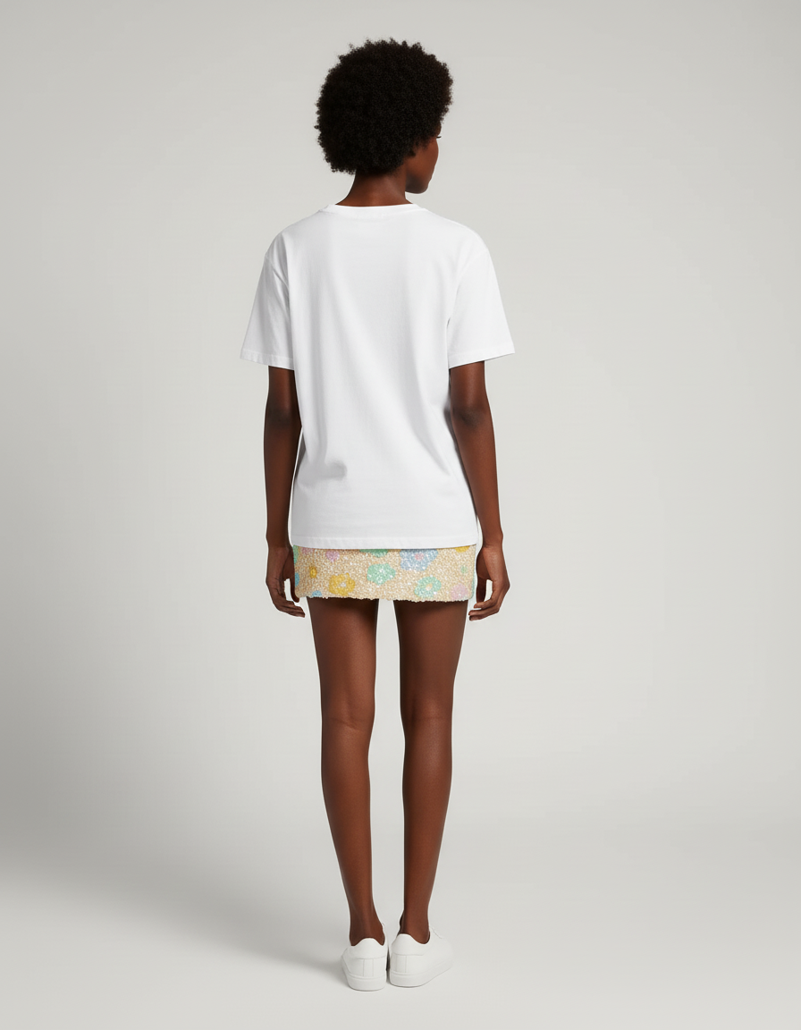 Jupe Paillette Mini Florale Chic