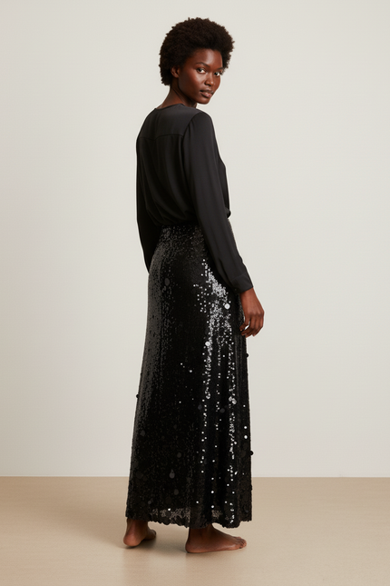Jupe Paillette A-Line Longue Élégante