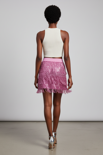 Jupe Paillettes Rose