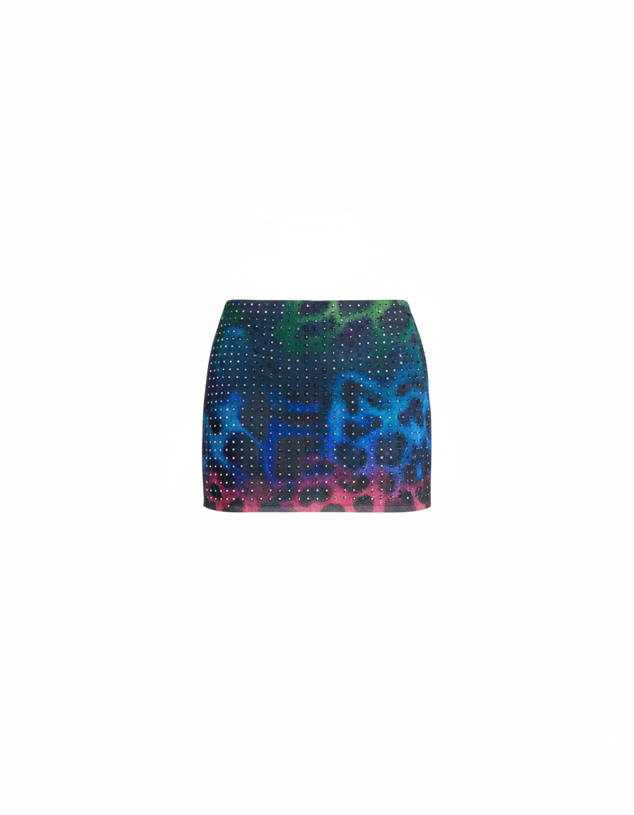 Jupe Paillette Léopard Multicolore Tendance