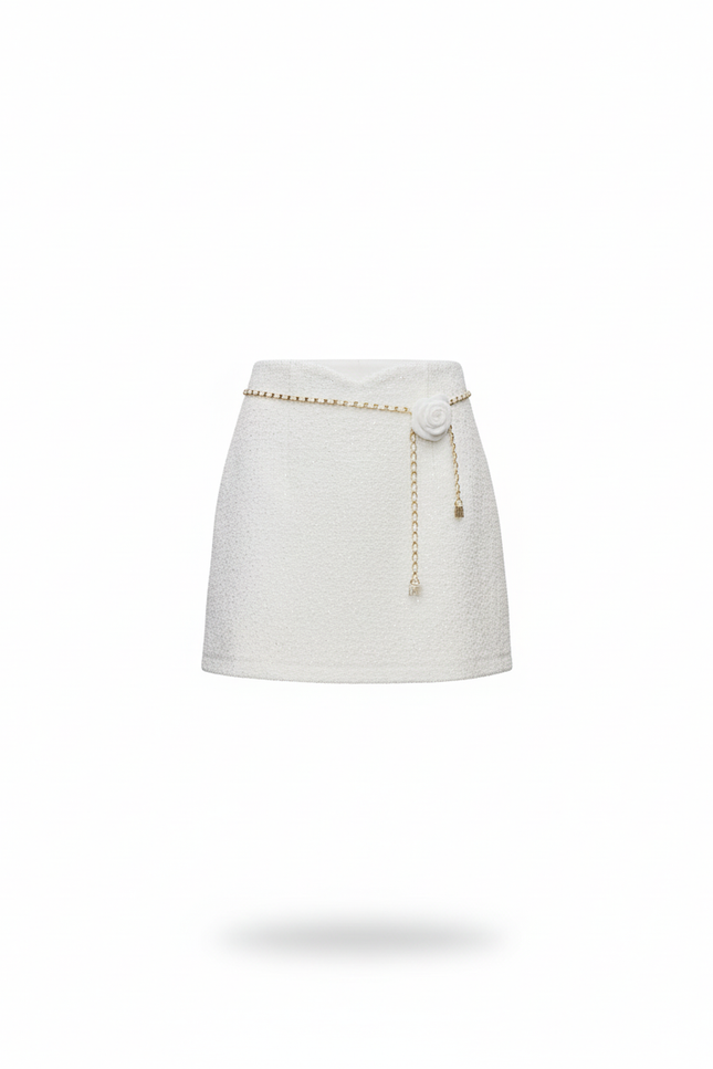 Jupe Paillette Blanche Tweed Chic