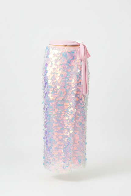 Jupe Paillette Irisée Fendue Chic