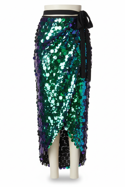 Jupe Paillette Asymétrique Irisée Chic