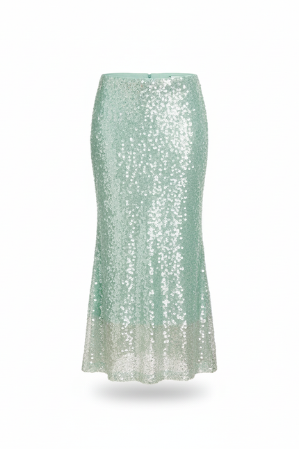 Jupe Paillette Vert Menthe Sirène Chic