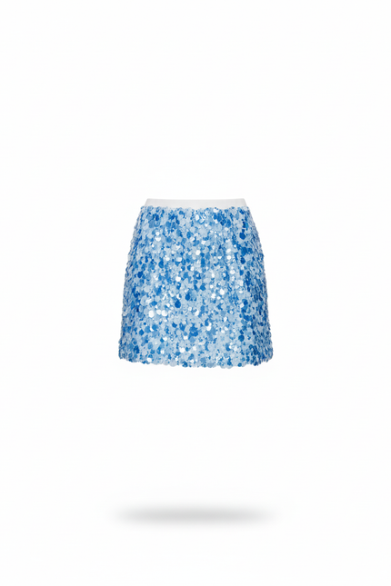 Jupe Paillette Bleue Mini Chic