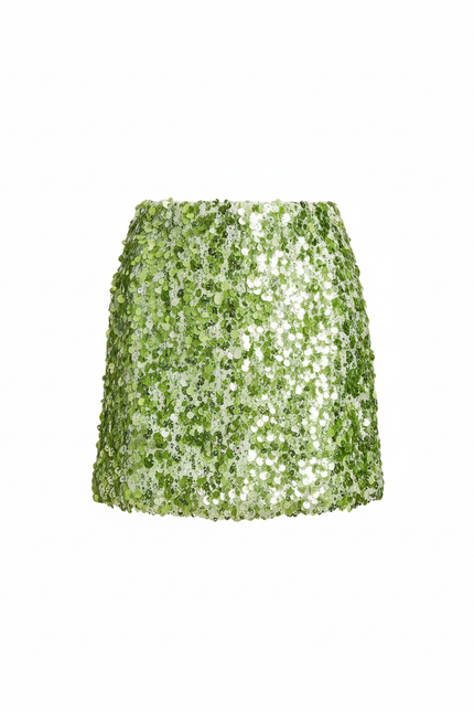 Jupe Paillette Mini Verte Chic