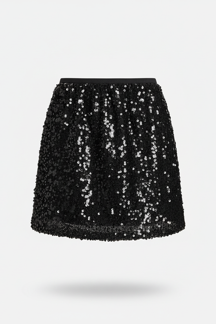 Jupe Paillette Noire Mini Chic
