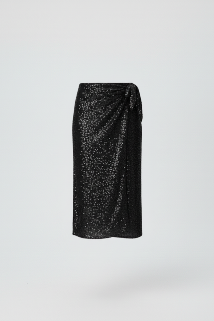 Jupe Paillette Noire Portefeuille Chic