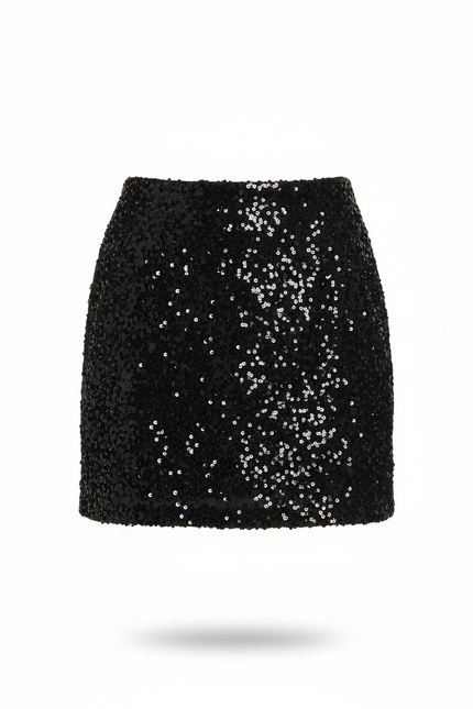 Jupe Paillette Noire Mini Chic