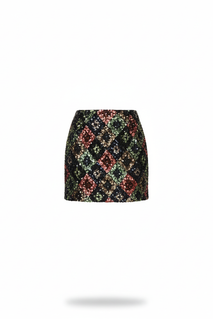 Jupe Paillette Mini Multicolore Y2K