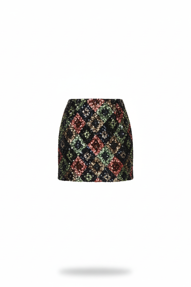 Jupe Paillette Mini Multicolore Y2K