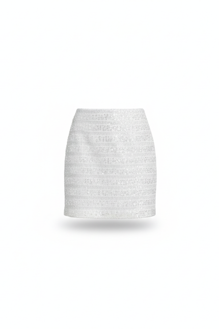 Jupe Paillette Blanche A-Line Chic