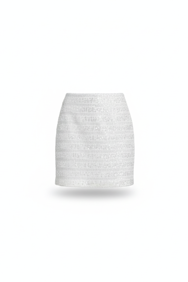 Jupe Paillette Blanche A-Line Chic