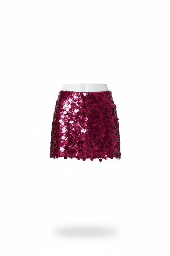 Jupe Paillette Fuchsia Mini Chic