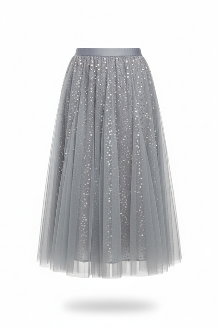 Jupe Paillette Grise