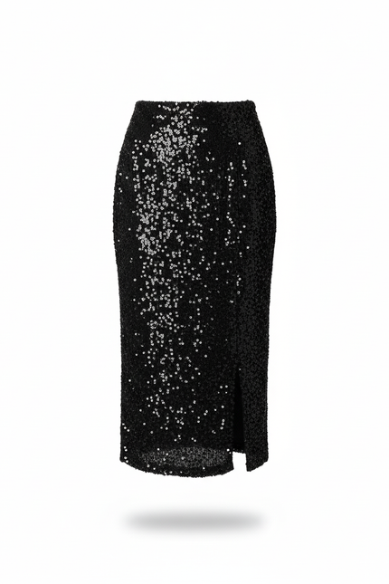 Jupe Paillette Crayon Fendue Élégante