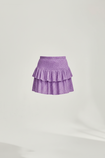 Jupe Paillette Violette Volants Plissée