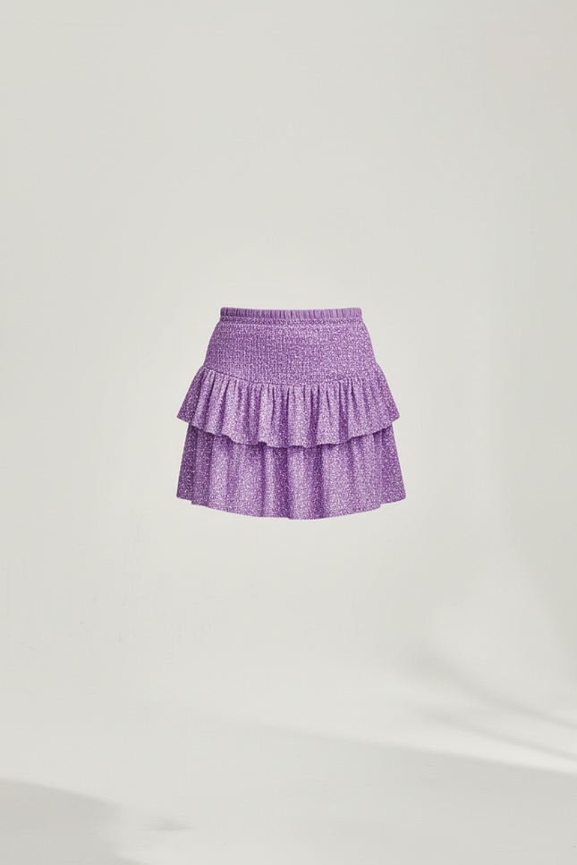 Jupe Paillette Violette Volants Plissée