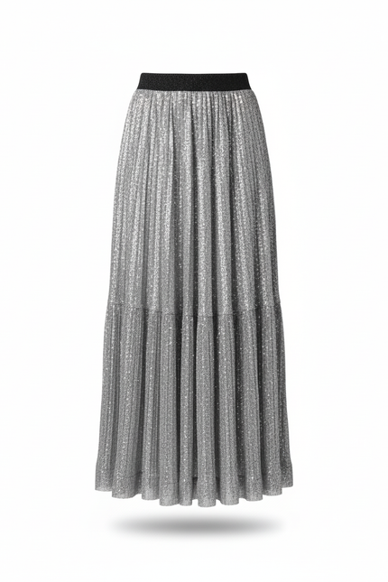 Jupe Longue Plissée Paillette
