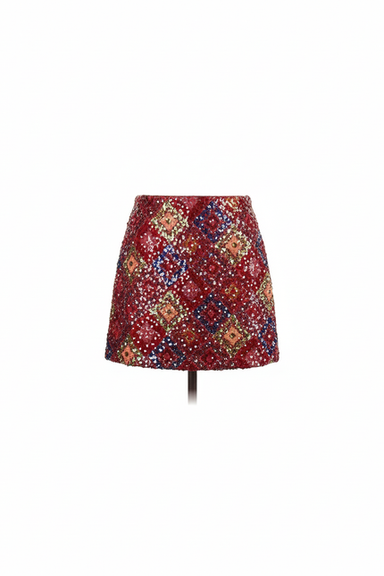 Jupe Paillette Mini Multicolore Chic