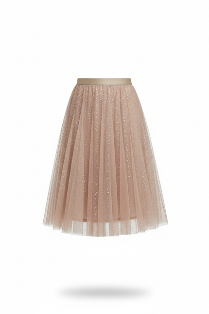 Jupe Paillette Beige