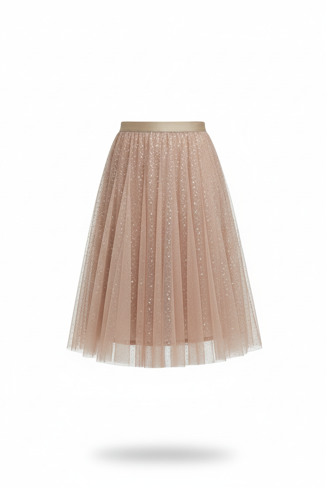 Jupe Paillette Beige