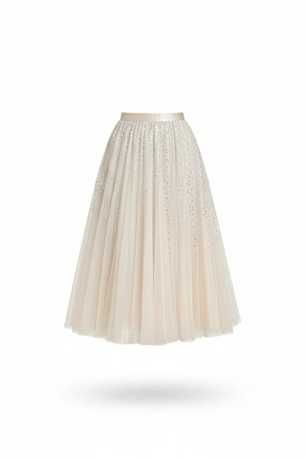 Jupe Longue Transparente Paillette