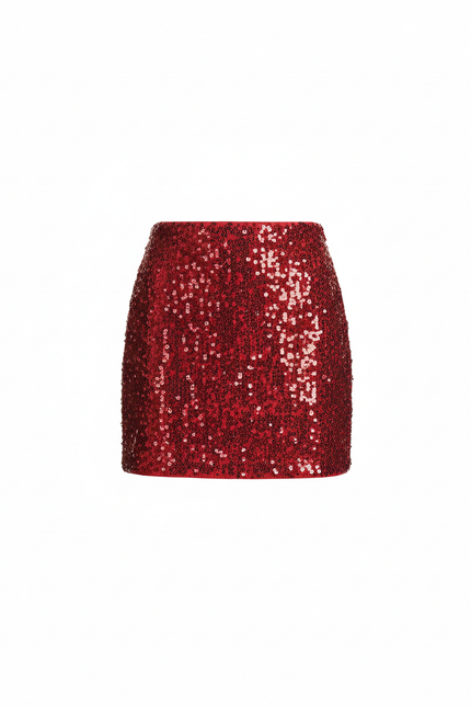 Jupe Paillette Rouge Mini Chic
