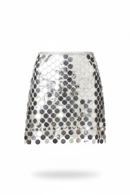 Jupe Short Paillette Argenté
