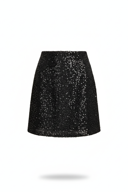 Jupe Paillette Noire Mini Chic