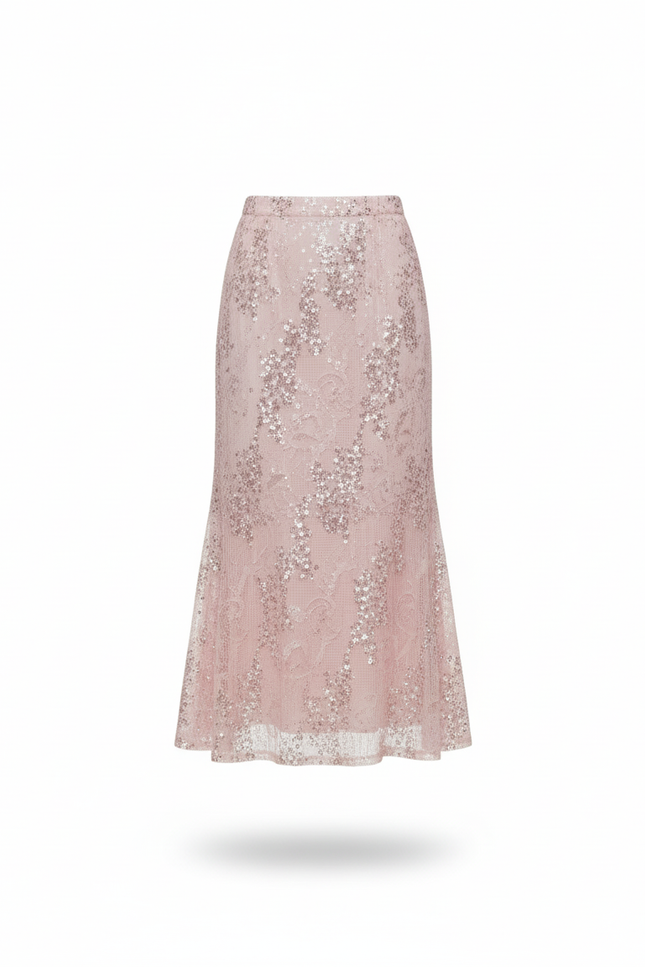 Jupe Paillette Rose Fluide Chic